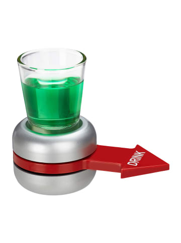 relaxdays 2 x Trinkspiel Spin the Shot in Grau