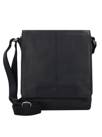 The Chesterfield Brand Wax Pull Up Umhängetasche Leder 22 cm in schwarz