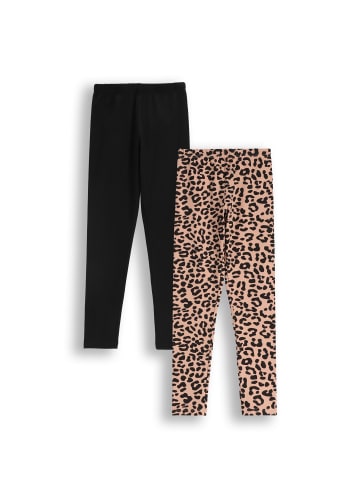MOKIDA 2er-Pack Leggings mit langem Hosenbein in bunt
