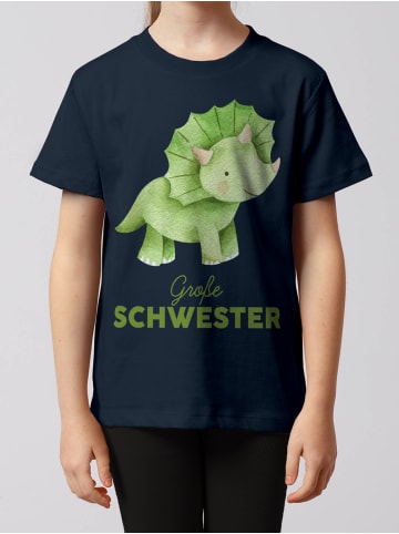 wat? Apparel T-Shirt Dinosaurier 01 Große Schwester in Dunkelblau