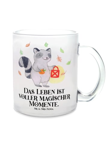 Mr. & Mrs. Panda Tasse Waschbär Laterne mit Spruch in Transparent