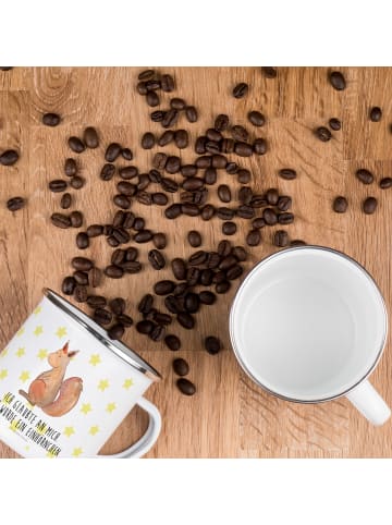 Mr. & Mrs. Panda Tasse Einhorn Glauben mit Spruch in Weiß
