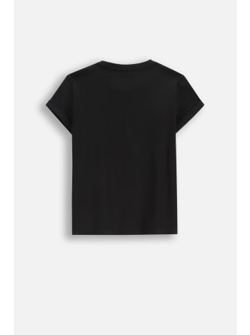 MOKIDA Baumwoll-T-Shirt mit kurzen Ärmeln in schwarz