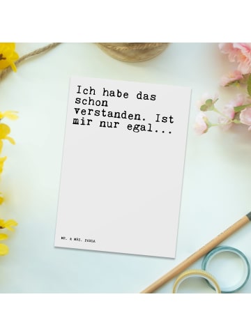 Mr. & Mrs. Panda Ansichtskarte Ich habe das schon... mit Spruch in Weiß