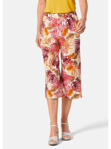 GOLDNER Caprihose Louisa mit Print, attraktiv in hagebutte / mandarine / gemustert