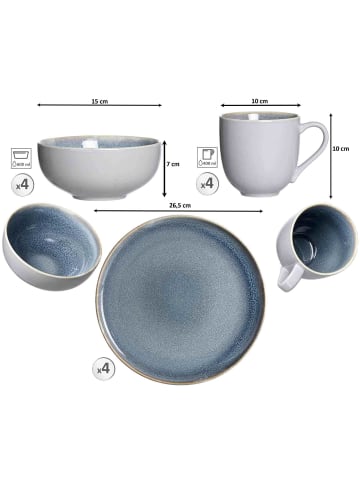 Ritzenhoff & Breker 12er Set Kombiservice Skagen Stone in grau