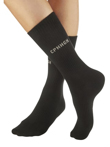 Copenhagen Studios Langsocken in 1x beige gemustert, 1x schwarz