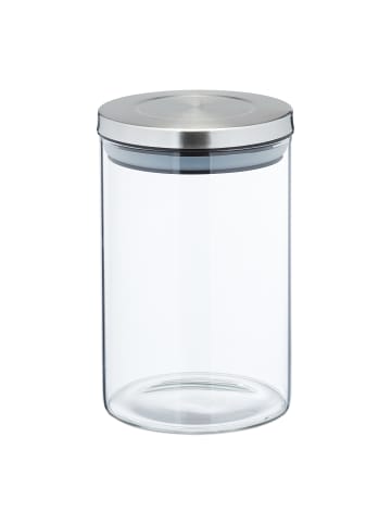 relaxdays 3 x Vorratsglas in Transparent/ Silber - 800 ml