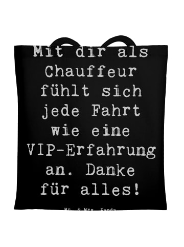 Mr. & Mrs. Panda Jutebeutel Spruch VIP Chauffeur mit Spruch in Schwarz