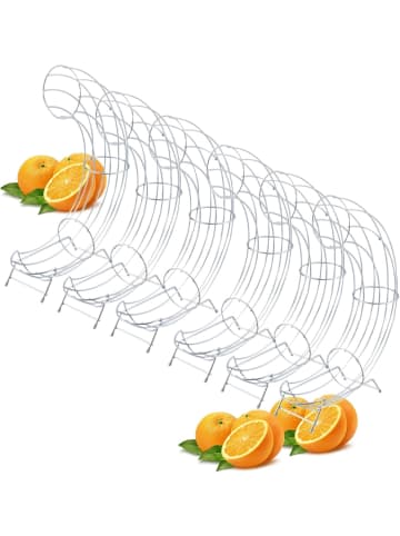 Novaliv Novaliv 6X praktischer Orangen Aufbewarer 9x44x32cm aus verchromtem St in Silber
