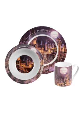 United Labels 3-teiliges Harry Potter Frühstücksset - Teller, Schale und Tasse in Mehrfarbig