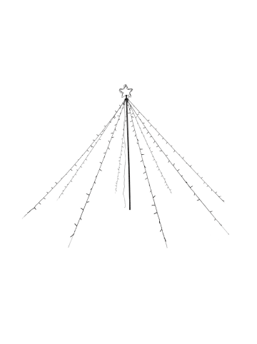 MARELIDA LED Lichterbaummit Sternspitzer 8 Stränge für Außen H: 1,5m in schwarz