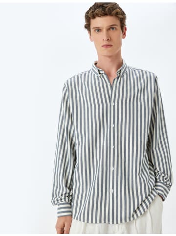 KOTON Shirt in Marineblau Gestreift