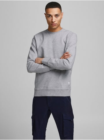 Jack & Jones Basic Sweater Langarm Sweatshirt Rundhals Pullover JJEBASIC in Grau