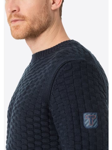 Timezone Strickpullover Rundhals 3D Muster Regular Fit in Dunkelblau