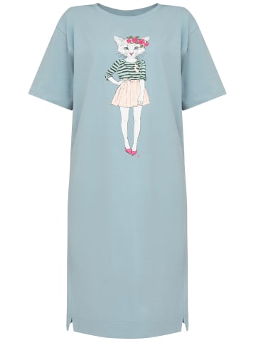 Finn Flare T-Shirt Kleid Katze in phantom