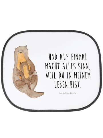 Mr. & Mrs. Panda Auto Sonnenblende Otter Kind mit Spruch in Weiß