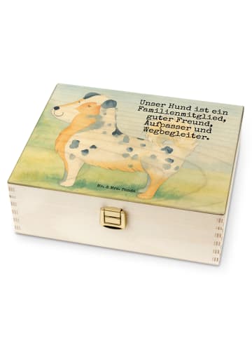 Mr. & Mrs. Panda Teedose Hund Australien Shepherd Design mit Spruch in Weiß