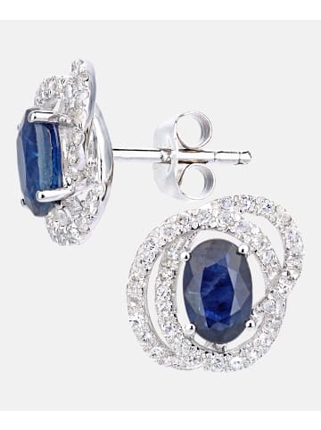 Diamant L'éternel Ohrringe aus 375 Weißgold mit 0.25 Karat Diamant mit Saphir