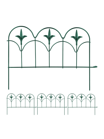 relaxdays 4 x Beeteinfassung in Grün - (B)38,5 x (H)28 cm