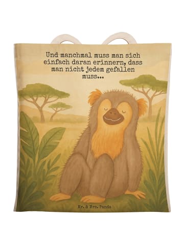 Mr. & Mrs. Panda Stofftragetasche Affe Design mit Spruch in Weiß