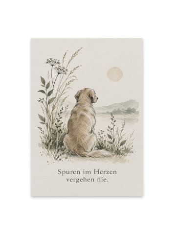 Mr. & Mrs. Panda Trauerspruchkarte Hund minimalistisch Design mi... in Weiß