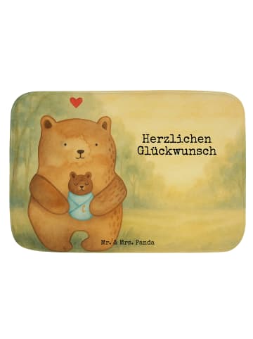 Mr. & Mrs. Panda Badeteppich Bär Baby Design mit Spruch in Weiß