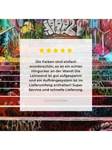 MuchoWow Leinwand bilder Bunte Treppe (BxH)