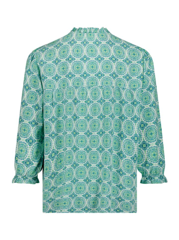 CARTOON Casual-Bluse mit Raffung in Green/Blue