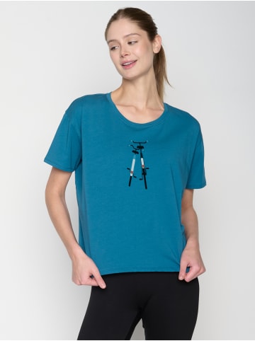 GreenBomb T-Shirt Bike Romantic in Rich Blue