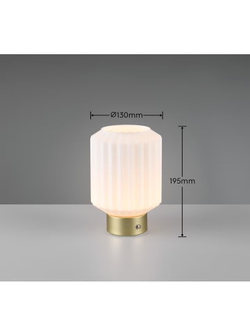 Reality Leuchten Tischleuchte LORD in Messing matt / weiß