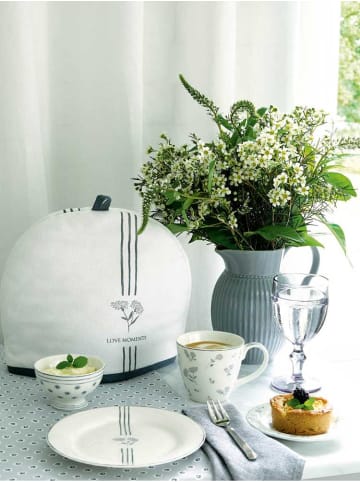 Greengate Espresso Tasse SABINE mit Untertasse mit grauen Blumen
