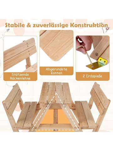 COSTWAY Kindersitzgruppe Outdoor mit Sonnenschirm ab 3 Jahren in Beige