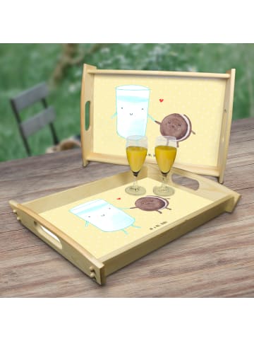 Mr. & Mrs. Panda Sofa Tablett Milch Keks ohne Spruch in Gelb Pastell