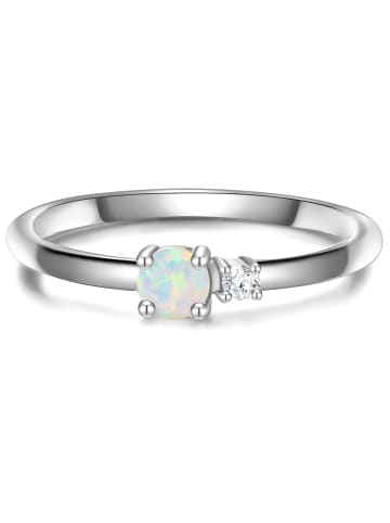 Glanzstücke München Ring Sterling Silber Opal (synth.) Zirkonia weiß in silber