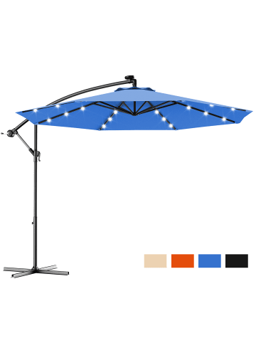 COSTWAY Ø300cm LED Ampelschirm in Blau