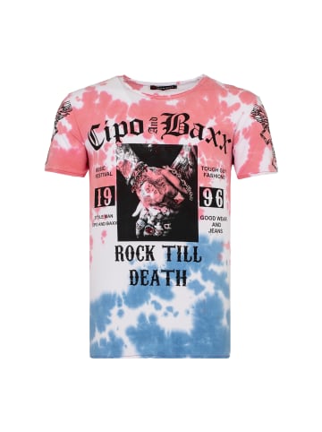 Cipo & Baxx T-Shirt in Blau-Pink