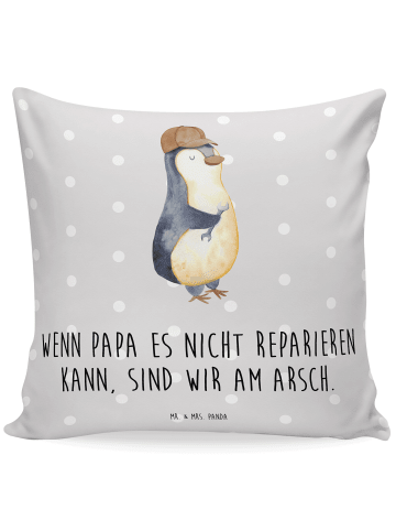Mr. & Mrs. Panda Dekokissen Wenn Papa es nicht reparieren kann, ... in Grau Pastell