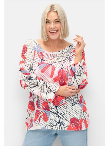 sheego Pullover in champagner gemustert