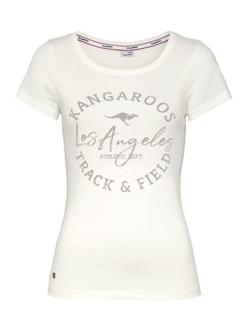 Kangaroos Print-Shirt in ecru