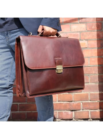 FEYNSINN Leder-Aktentasche 15" echt Leder Aktentasche 15 Zoll Laptop Fach braun in braun