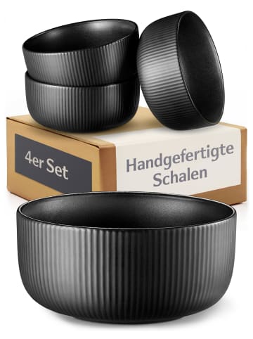 Cosumy Müslischalen Set Ø14,5 cm, 4er Set, 700 ml Keramik gestreift