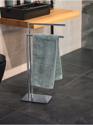 Wenko Badezimmer-Handtuchhalter Recco in Glänzendes Silber, 48 x 80,5 x 20 cm