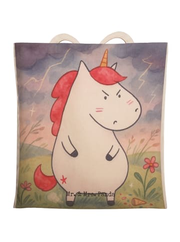 Mr. & Mrs. Panda Schultertasche Einhorn Wut Design ohne Spruch in Weiß