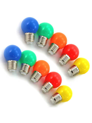 SATISFIRE 10er Set bunte LED Kugellampen