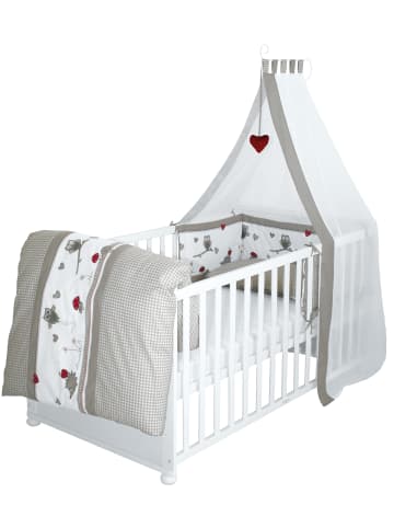 roba Komplettbettset Adam & Eule mit Himmel, Nest & Matratze 70 x 140 cm - Weiß