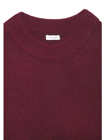 LASCANA Strickpullover in dunkelrot meliert