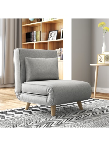 HOMCOM Schlafsessel-72L x 78B x 79H cm-Hellgrau