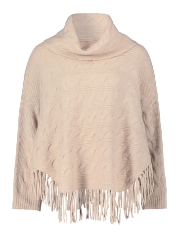 Betty Barclay Strick-Poncho mit Fransen in Grau Beige