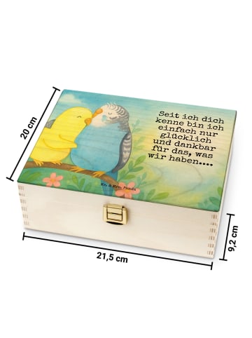 Mr. & Mrs. Panda Teebeutelbox Wellensittich Liebe Design mit Spruch in Weiß